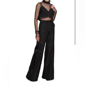 Sacai Silk and Wool Wide leg Tuxedo Pant - 2(small) NWT